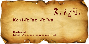 Koblász Éva névjegykártya